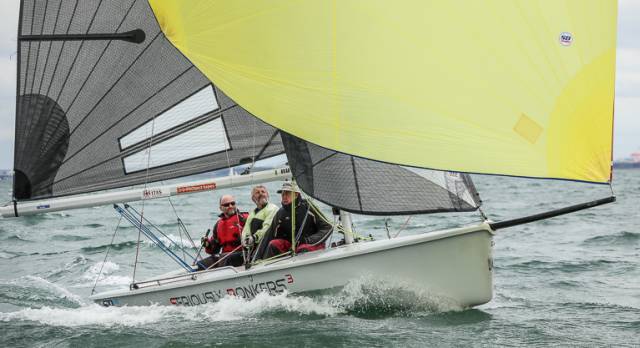 The SB20 sportsboat 'Seriously Bonkers' sailed by Peter Lee. The SB20 Eastern Championships will sail this weekend at Howth Yacht Club
