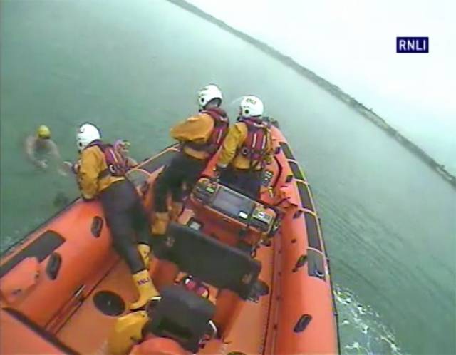 Skerries lifeboat crew rescues two swimmers from the water off Colt Island on Hallowe'en afternoon