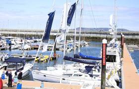 A range of power and sailcraft displayed by MGM Boats at Dun Laoghaire marina yesterday