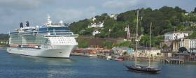 Celebrity Eclipse berthed at Cobh while the Asgard (see yesterday&#039;s Cork Harbour News) heads passed the scenic coastal town. 