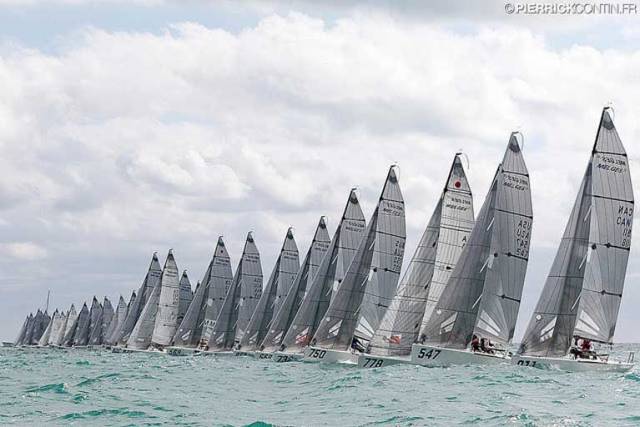 The Melges 24 fleet at the 2016 World Championships in Miami won by Ireland's Conor Clarke and crew