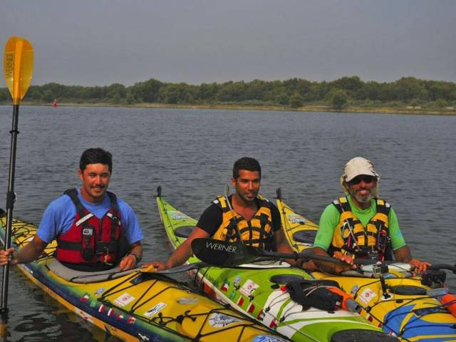 Colin Wong (left) with his Kayak4Kuwait teammates