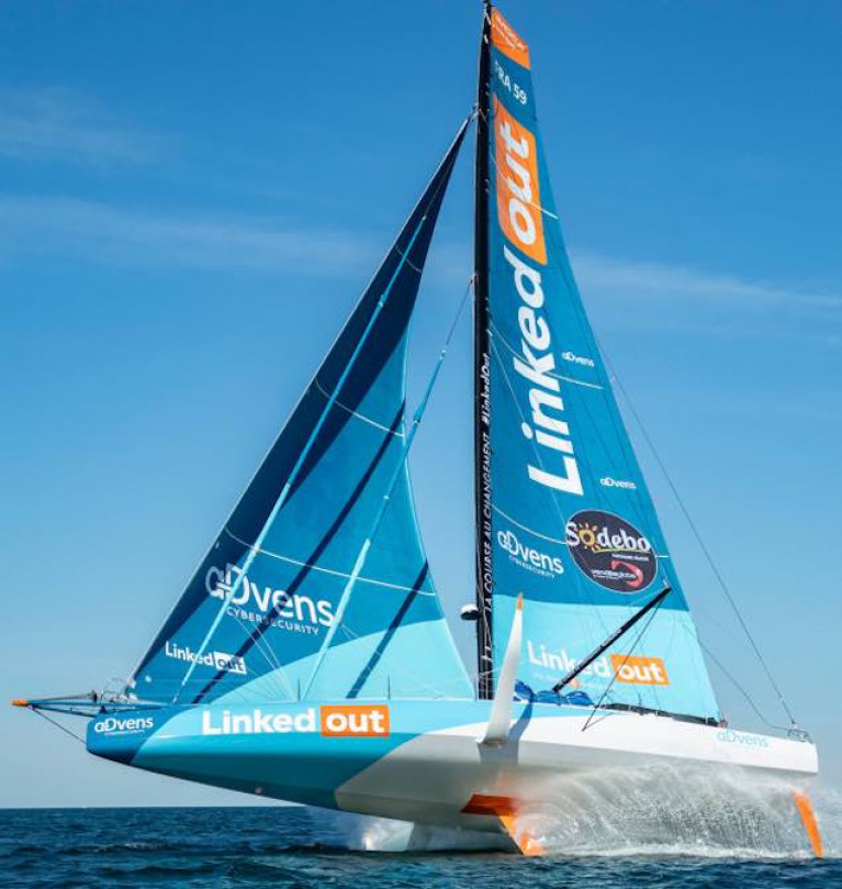 Thanks to main support sponsors Advens Cybersecurity, Thomas Ruyant&#039;s new Marcus Hutchinson-managed Vendee Globe-entered IMOCA 60 is providing major publicity for the not-for-profit social organisation LinkedOut
