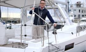 BJ Marine Group Sales Manager James Kirwan onboard an Oceanis 41.1 yacht at BJ Marine&#039;s Greystones Harbour Marina base. The Oceanis range goes on show as part of the Beneteau display at the London and Dusseldorf Boat Shows this month