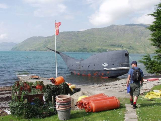Tom McClean's self-built whale boat 'Moby' in Ardintigh Bay