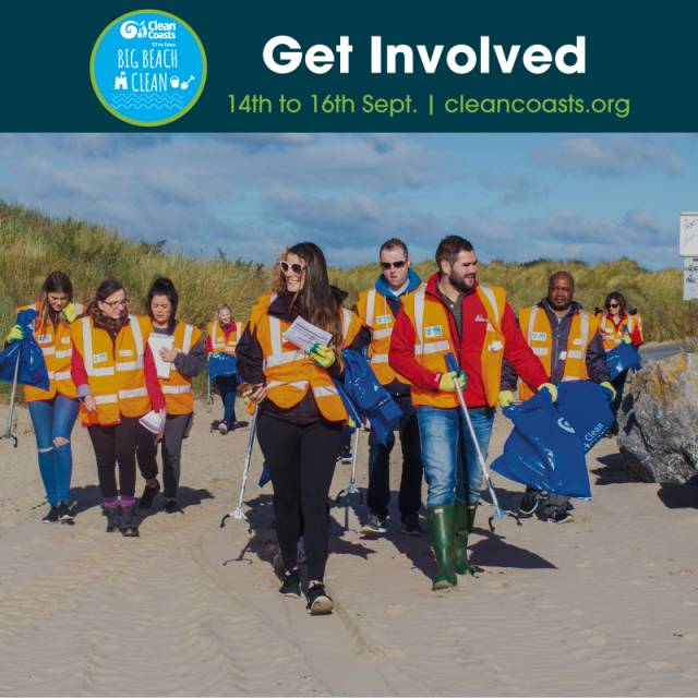 Get Involved!... in this year's Clean Coast's Big Beach Clean and make positive action through volunteering tomorrow or over this weekend of 15-16th September. 