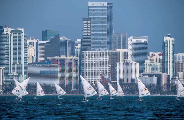 Light winds for the Radial fleet in Miami