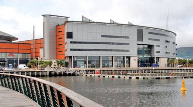 The SSE Arena next to Abercorn Basin in Belfast Harbour