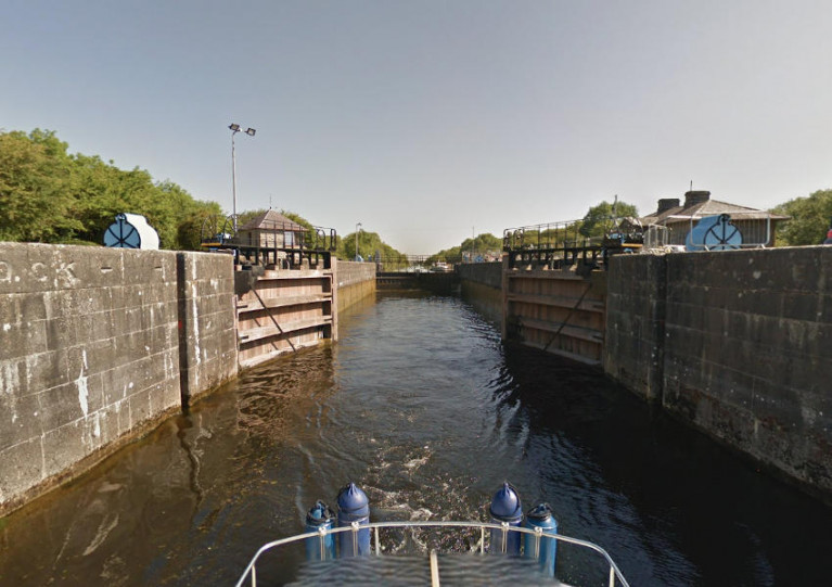 Victoria Lock at Meelick is the first lock upstream of Lough Derg 