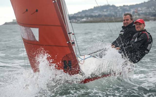 Squib winners – 'Toy for the Boys' skippered by Peter Wallace and crewed by Martin Weatherstone of Royal North of Ireland Yacht Club