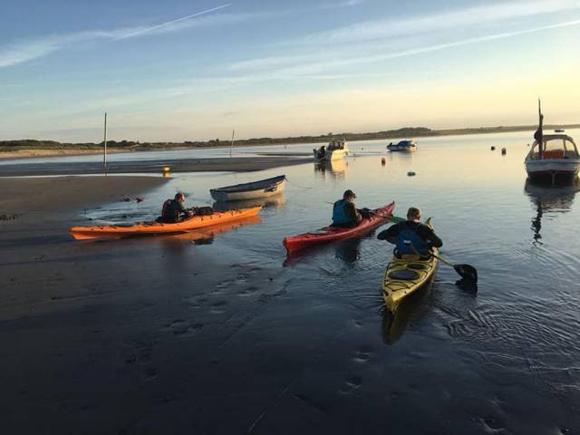 The amateur kayakers setting out from Wexford at dawn this morning