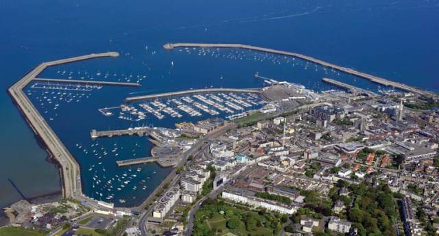 The modern day harbour at Dun Laoghaire. The first stone was laid 200 years ago today