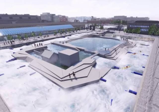 Artist's impression of the proposed white water course for George's Dock