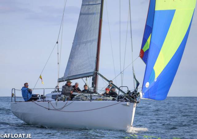 After a 60-mile race across the Irish Sea from Wales, Paul O'Higgins's JPK10.80 Rockabill VI is pictured on her way to overall victory in the closing stages of the 2019 ISORA season last Saturday on Dublin Bay