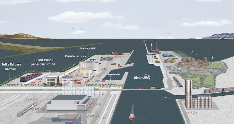 The Liffey to Tolka civic space planned for Dublin Port