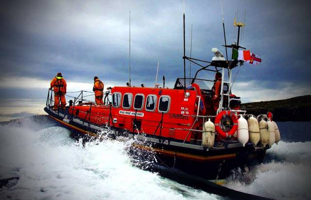Clifden RNLI's all-weather lifeboat on exercise