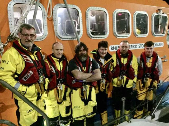 The Courtmacsherry Lifeboat Crew on Callout as they arrive back into Courtmacsherry at 4 am this morning: Sean O Farrell, Mechanic Tadgh McCarthy and Crew members Ken Cashman, Denis Murphy, Evin O Sullivan and Conor Tyndall
