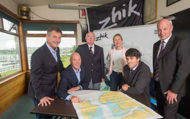 Dinghy launch – Nick Bendon of CH Marine, Paul O’Regan Harbour Master with Port of Cork, Vice Admiral RCYC Pat Farnan, Sarah McKeown of Port of Cork, Event Chairman Nicolas O’Leary, Rear Admiral Dinghies RCYC Stephen O’Shaughnessy.