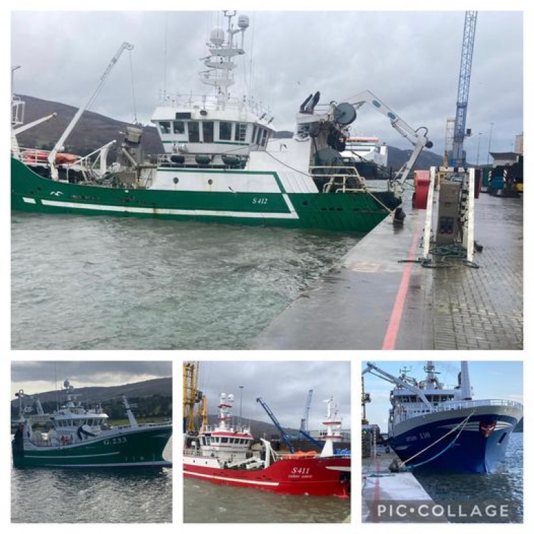 A new fishing service at Warrenpoint Port from where three fishing vessels recently called at the Co Down. One of these fishing vessels availed of the new 'net' repair service.
