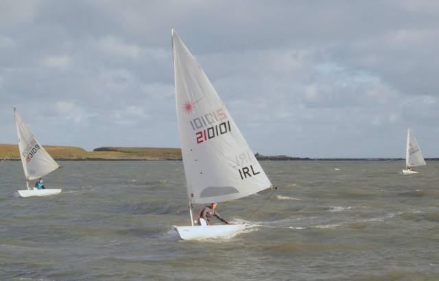 Action from yesterday’s Laser Frostbites races off Howth