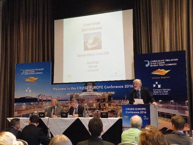 Cruise Europe chairman, Captain Micheal McCarthy addresses delegates at the opening of the annual conference which took place in Dublin for the first time this week