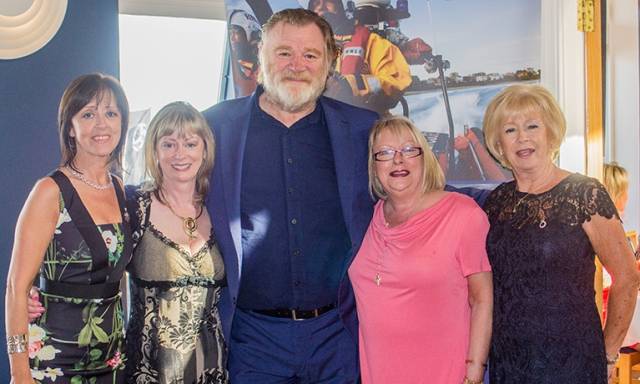 Hollywood comes to Howth Yacht Club (L-R) Maura Farrell, Anne-Marie O'Daly, Brendan Gleeson, Gerardine MacLoughlin and Maeve Derham