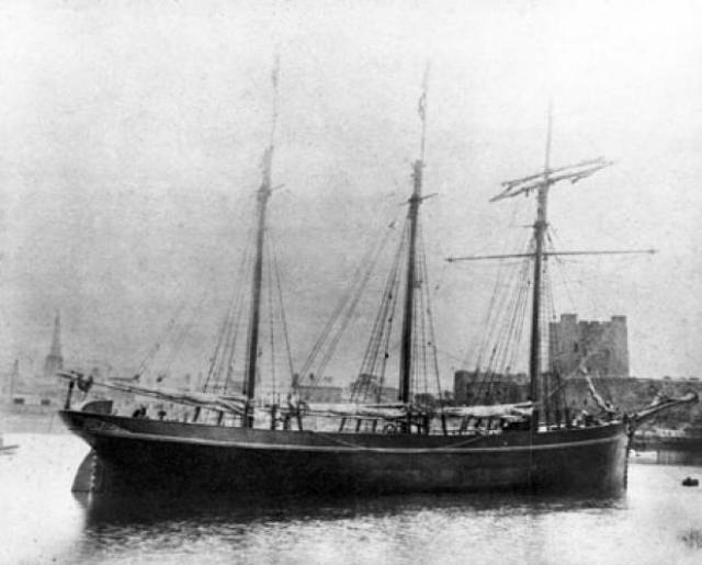 The Schooner 'Result' after completion in Carrickfergus 1893