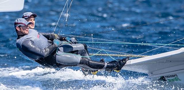 Northern Ireland's Ryan Seaton and Matt McGovern stay 17th after six races in the 49er class at Hyeres Olympic week