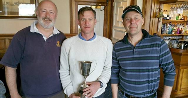 Fireball Ulster Winners – Event director Fenton Parsons (left) with Noel Butler and Stephen Oram