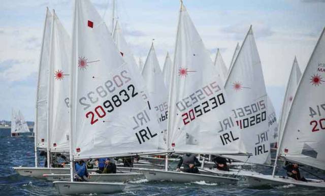 The Irish Laser class mustered a 116–boat fleet in three divisions for its Ulster Championships