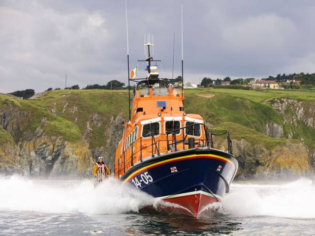 Dun Laoghaire Lifeboat on Dublin Bay, it's one of the busiest RNLI boats in the country