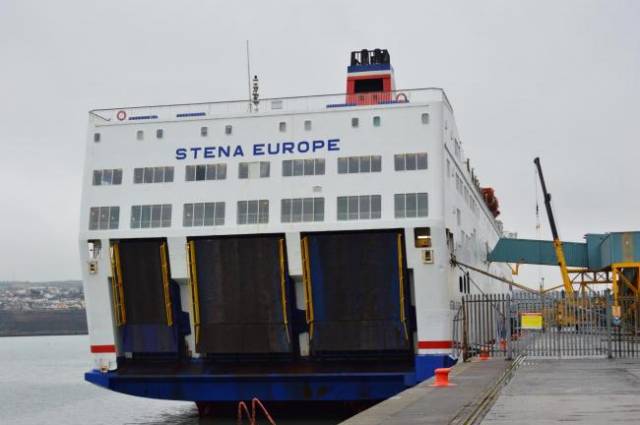 Stena concerned that the marina development will interfere with operations of Fishguard Harbour and their ferry operations. Above: Rosslare route ferry, Stena Europe berthed at the south Wales port on the Pembrokeshire coast. 