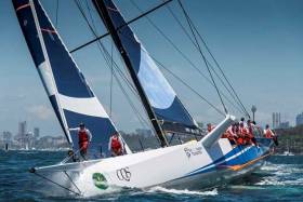Ludde Ingvall’s extremely individual 98ft CQS aboard which Ireland’s 2013 “Sailor of the Year” David Kenefick of Cork will be racing the RORC Transatlantic