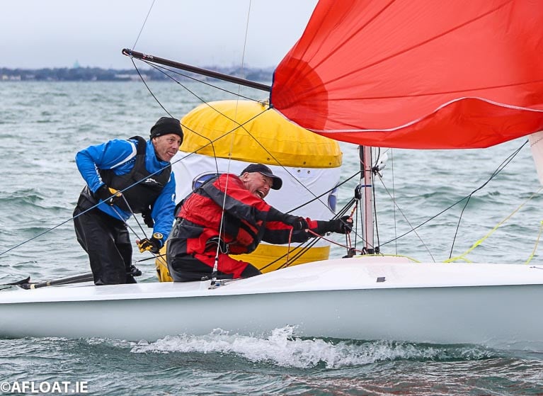 David Mulvin and Ronan Beirne of the National Yacht Club finished fourth in Cormac Bradley's imaginary opening race of the DBSC Flying Fifteen season last Thursday evening
