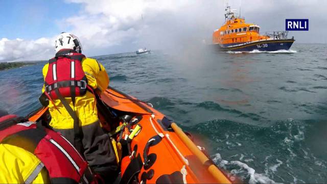 Larne inshore lifeboat was launched following reports of an over-turned kayak at Carnfunnock