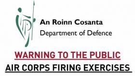 WARNING TO THE PUBLIC AIR CORPS FIRING EXERCISES