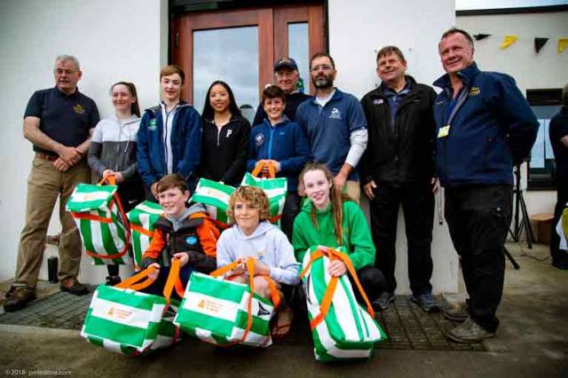 The European Optimist Team at Malahide Yacht Club which includes NYC sailors Leah Rickard, Nathan van Steenberge, Rocco Wright and  Sam Ledoux