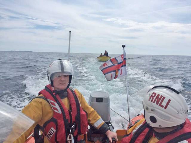 Fethard’s all-weather lifeboat tows in a boat with two on board after their vessel suffered engine failure