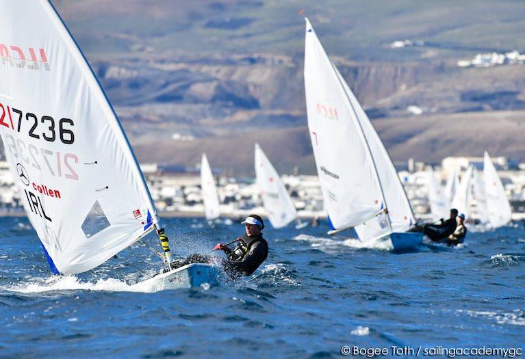 Annalise Murphy conpeting in the first day of competition at the Lanzarote Winter Series