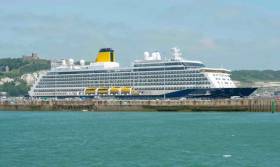 Saga Cruises first custom-built cruiseship, Spirit of Discovery docked at the UK&#039;s busiest ferryport, Dover, where the newbuild departed from the Kent port last week on a maiden cruise of the UK and Ireland including today&#039;s first visit to Dublin Port. 