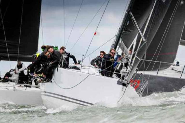Close racing in the RORC Easter Challenge. Roger Bowden's King 40, Nifty (ex-Tokoloshe 1), claimed first overall in IRC One