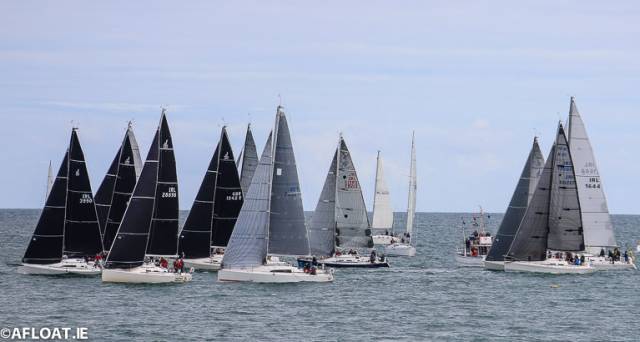 The Class one and Class Zero start of today's DBSC coastal race from Scotsman's Bay