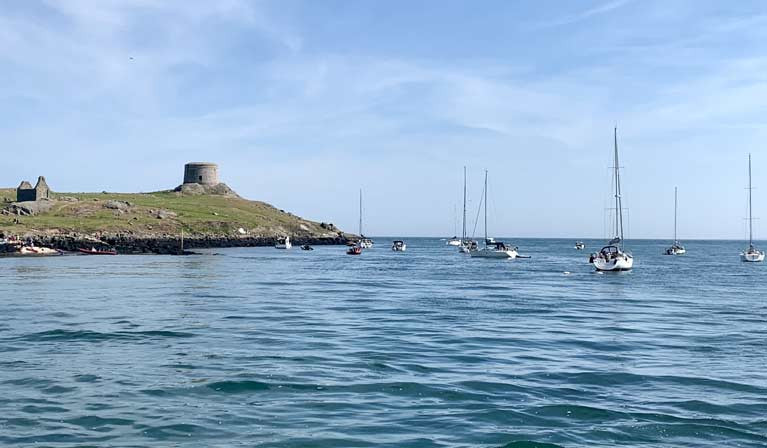 Dalkey Island in the south of Dublin Bay was a popular anchorage on the June Basnk Holiday weekend