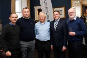At the Flying Fifteen Worlds launch at the NYC were (from left) Tim Ryan of Dun Laoghaire Harbour, Barry Dempsey of Dun Laoghaire Rathdown County Council, the National Yacht Club&#039;s Ronan Beirne, Cllr Cormac Devlin and Dun Laoghaire Harbour Master Simon Coate