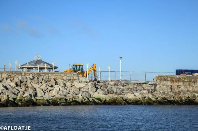 Repair Work Shows Extent of Storm Damage to Dun Laoghaire's East Pier
