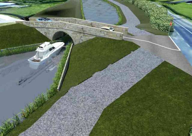Artists impression of the Ulster Canal from Clones to Lough Erne at Teehill bridge