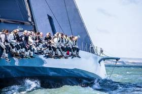 Hoping to set a new monohull race record in the RORC Transatlantic Race. Mike Slade&#039;s Maxi 100, Leopard