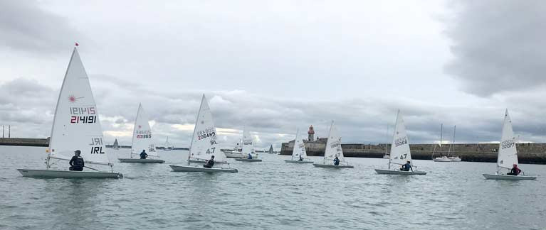 DBSC Laser dinghy racing moves inside Dun Laoghaire Harbour this season