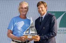 Mike Slade (left) wins in Porto Cervo, Italy