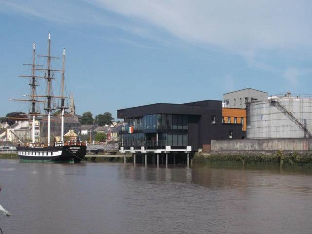 Famine replica tallship Dunbrody docked at the Port of New Ross is the country's only inland port which is located on both sides of the River Barrow, 32km from the sea via Waterford Estuary.